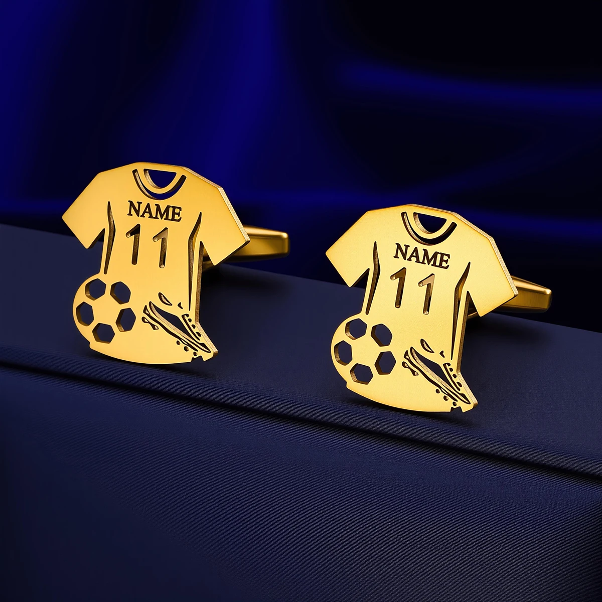 Customized Name Men's Football Jersey Cufflinks Custom Suit Shirt Stainless Steel Buttons Sports Jewelry Gifts