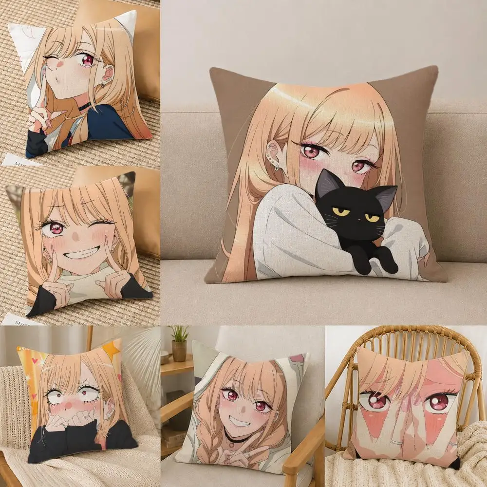 Anime My Dress-Up Darling Cushion Cover Natural Linen Pillowcase Set, All-in-One Decor for Sofa, Bedroom & Chair