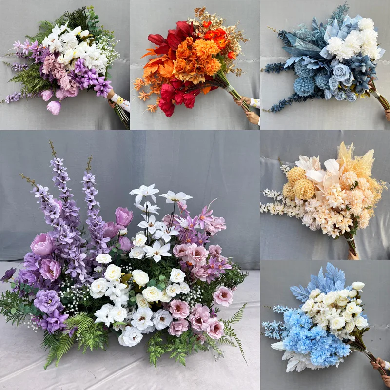 Customized Loose Flower For Flower Row Flower Ball,Runner Flower Contain Bottom Foam DIY Artificial Flowers For Wedding Decor