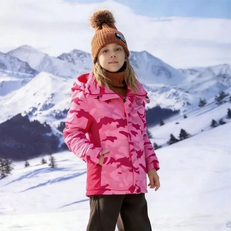 Dubbped Long Winter Coat For Kids Boys Girls Jackets  Overcoat Thick Children Warm Outerwear Hooded Snowsuit Wind Proof Clothes