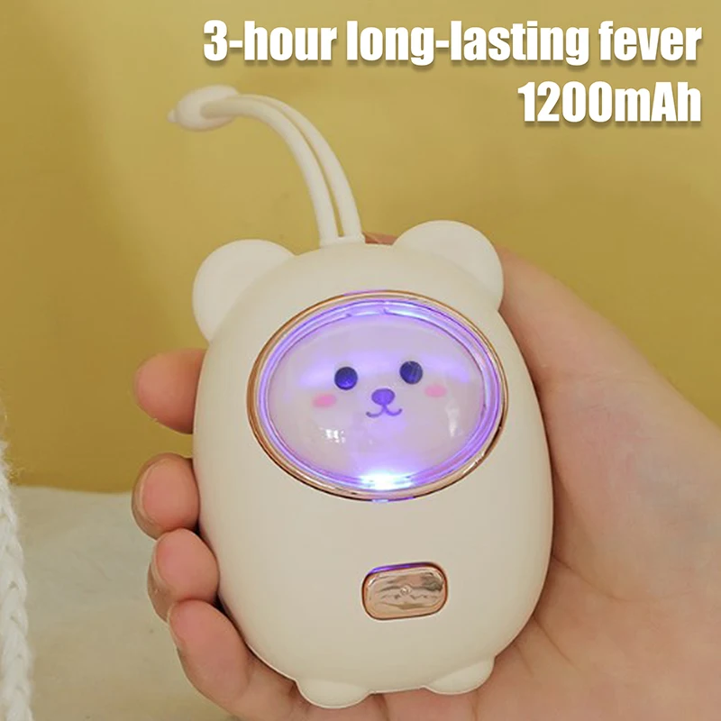 Cute Pink Bear Hand Warmer 1200mAh USB Rechargeable Portable Winter Warmer Small Tool Pocket Mini Electric Hand Warmer