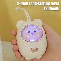 Cute Pink Bear Hand Warmer 1200mAh USB Rechargeable Portable Winter Warmer Small Tool Pocket Mini Electric Hand Warmer
