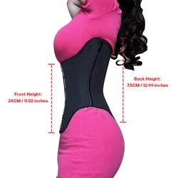 Women's Waist Trainer Corset for Everyday Wear Steel Boned Tummy Control Body Shaper with Adjustable Hooks