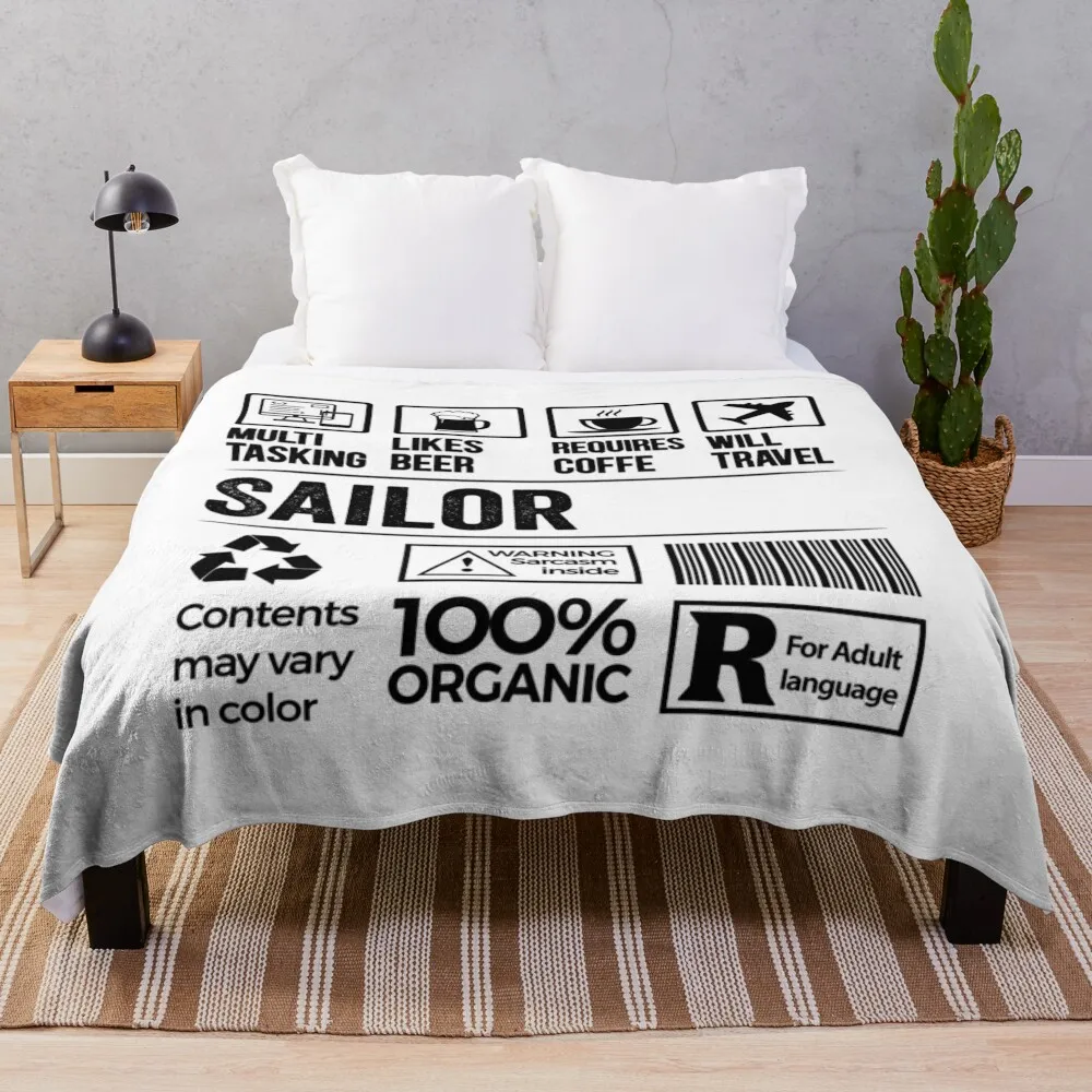 Sailor Gift, Funny Sailor Multitasking Coffee Travel Throw Blanket anime Fashion Sofas Blankets