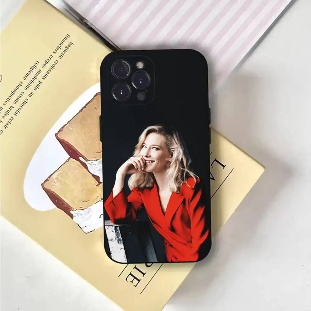 Etui na telefon Cate Blanchett do iPhone'a 6, 17, 16, 15, 14, 13, 12, 11 Plus, Pro Max, XS, X, XR, SE, Mini, 8, 7, miękki silikonowy czarny pokrowiec