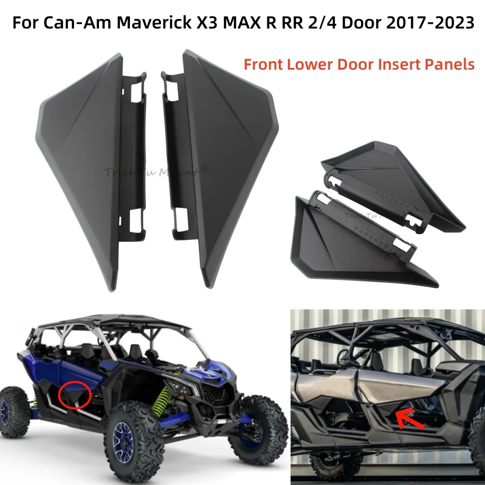 LH&RH Front Lower Doors Insert Panels For Can-Am Maverick X3 Max R RR 2/4Door 2017-2023 Half Doors Insert Kit UTV Accessories