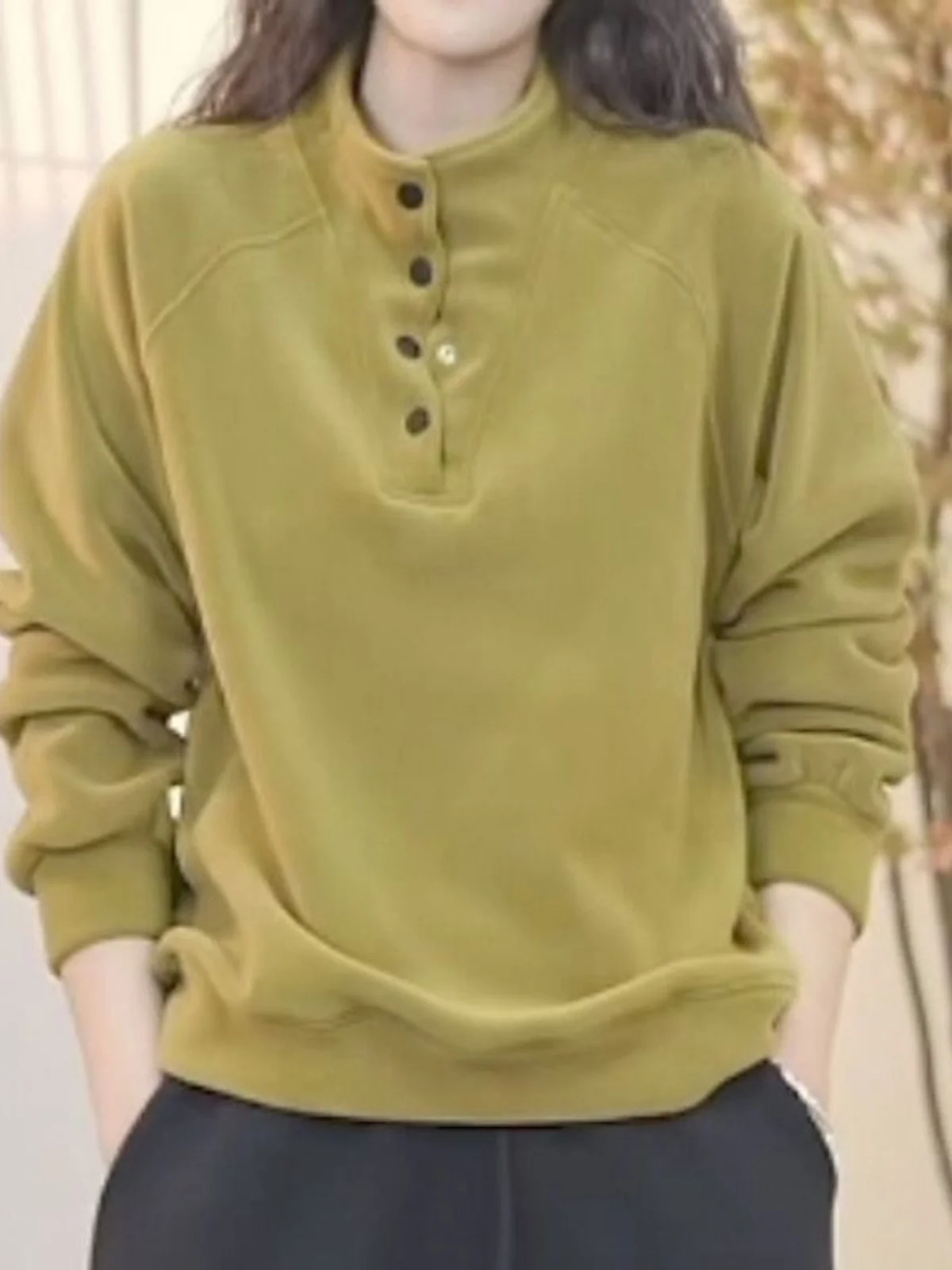 Winter New Fashion Thickened Fleece Ladies Hoodie Loose Outerwear Warm Ochre Long Sleeve Pull over Soft Cotton Base Shirt