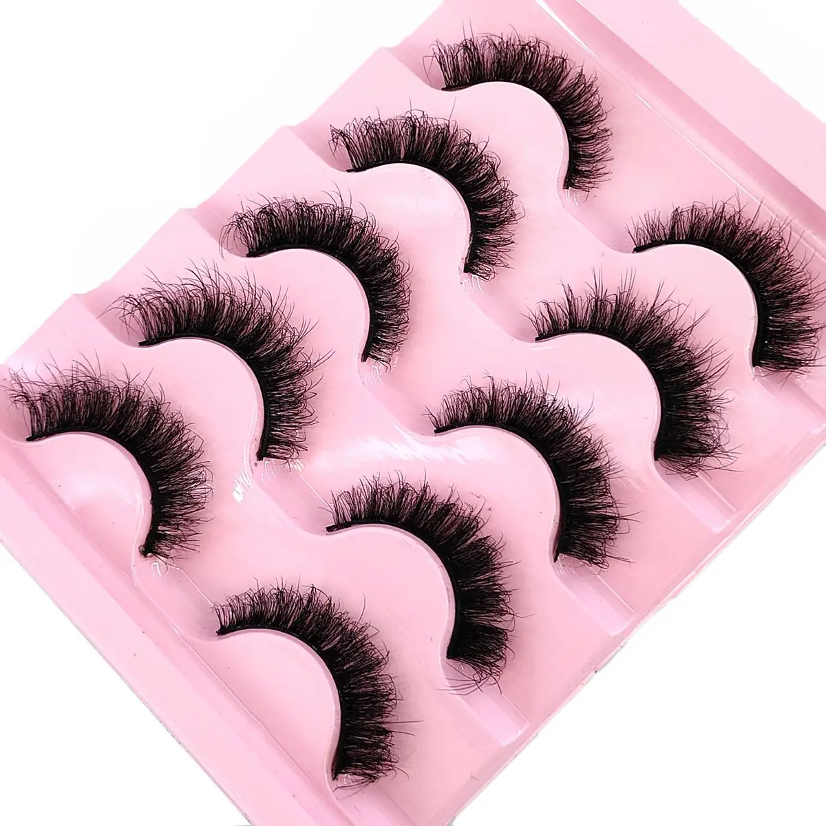 5 pares de pestañas suaves y tenues, volumen 6D, pestañas postizas de visón esponjosas, pestañas de volumen gruesas naturales, pestañas postizas naturales