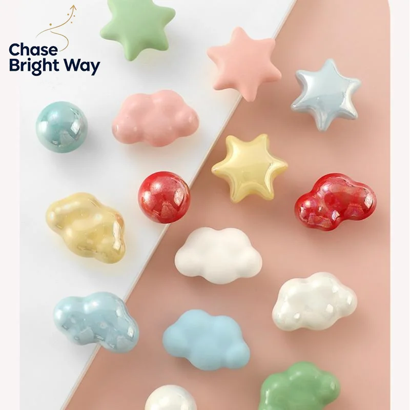 1 PCS Ceramic Cloud Shape Cabinet Knobs Colorful Drawer Pulls For Kids Room