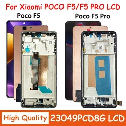 AMOLED For Xiaomi Poco F5 pro F5Pro LCD 23013PC75G Display Screen Touch Panel Digitizer For Poco F5 LCD 23049PCD8G Display Frame