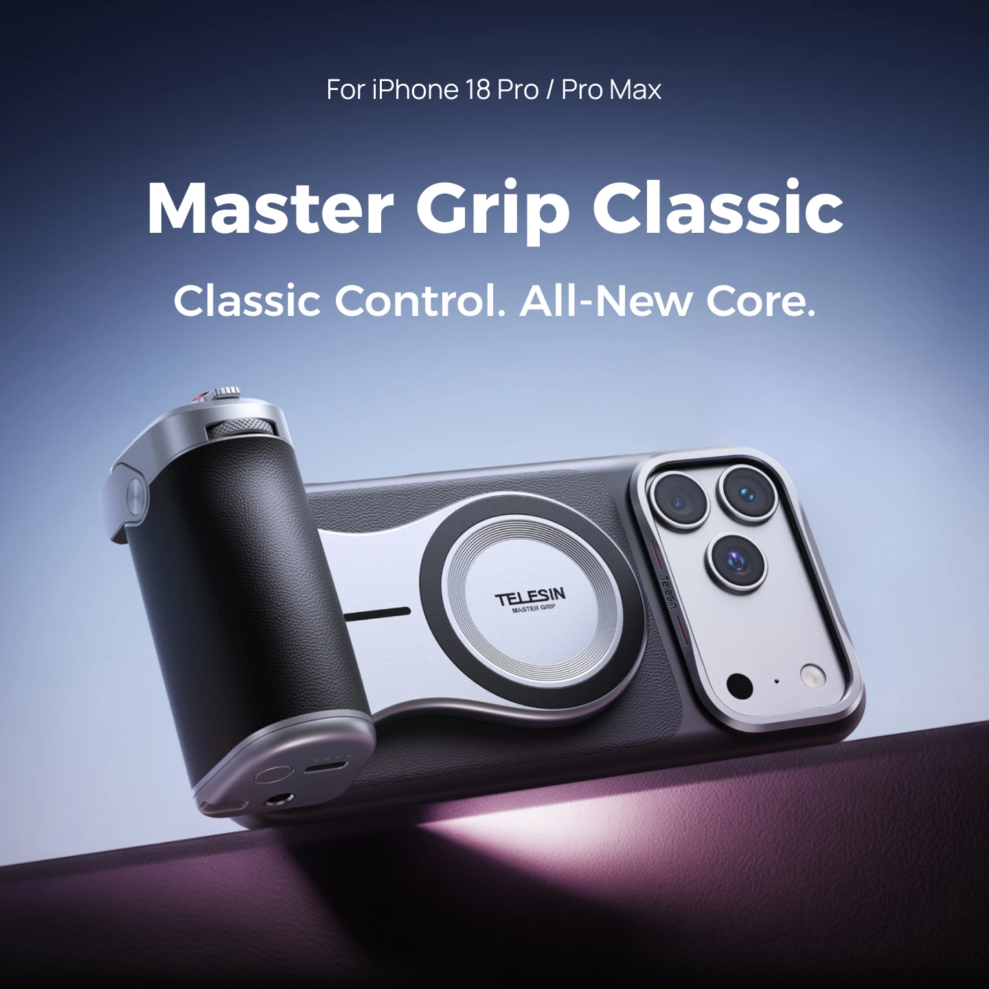 TELESIN Master Grip Kit for iPhone 18 Pro Pro Max DSLR-Style Camera Grip Magnetic Camera Aid Remote Control Handle Kit 3200mAh Wireless Charging Bluetooth Zoom Remote