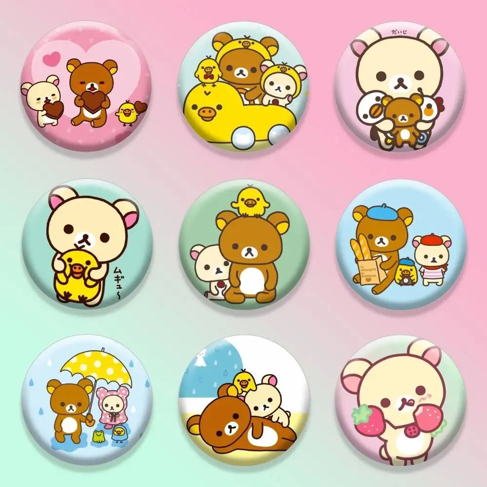 

Funny R-Rilakkuma-bear 25mm 32mm 44mm 58mm 75mm Brooches Badges Pins for Accessories