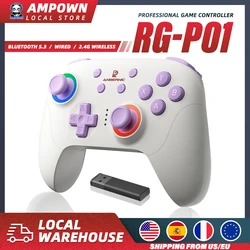 ANBERNIC RG P01 Gamepad Wireless Gaming Controller Hall Trigger Joystick Macro Key RGB Breathing Light For Switch PC Android IOS