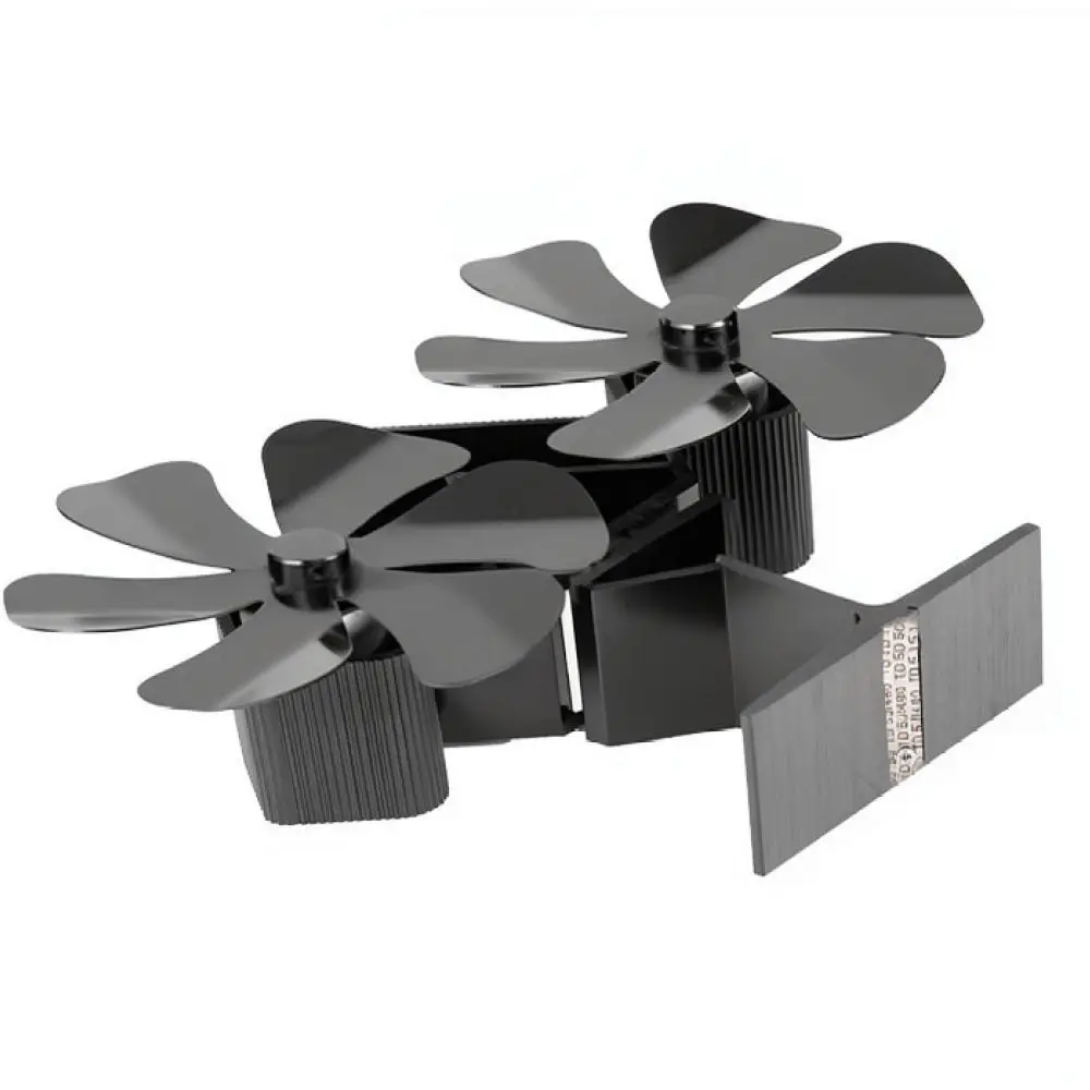 Twin Head Thermal Stove Fan Energy Saving Circulation Blower For Wood Burning Fireplace Modern Home Heating Accessory
