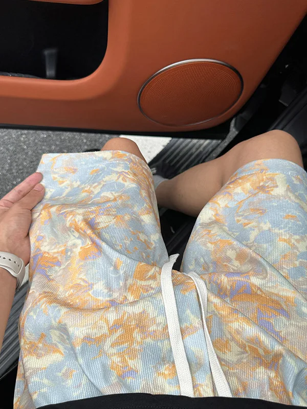 

Мужская спортивная одежда Design Sensation с принтом тай-дай, легкая повседневная пляжная одежда в американском стиле длиной пять четвертей, Qui Dry