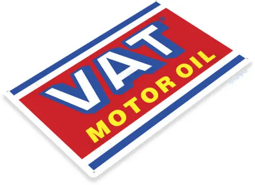 Vat Motor Oil Gas Logo Garage Service Retro Vintage Wall Decor Metal Tin Sign