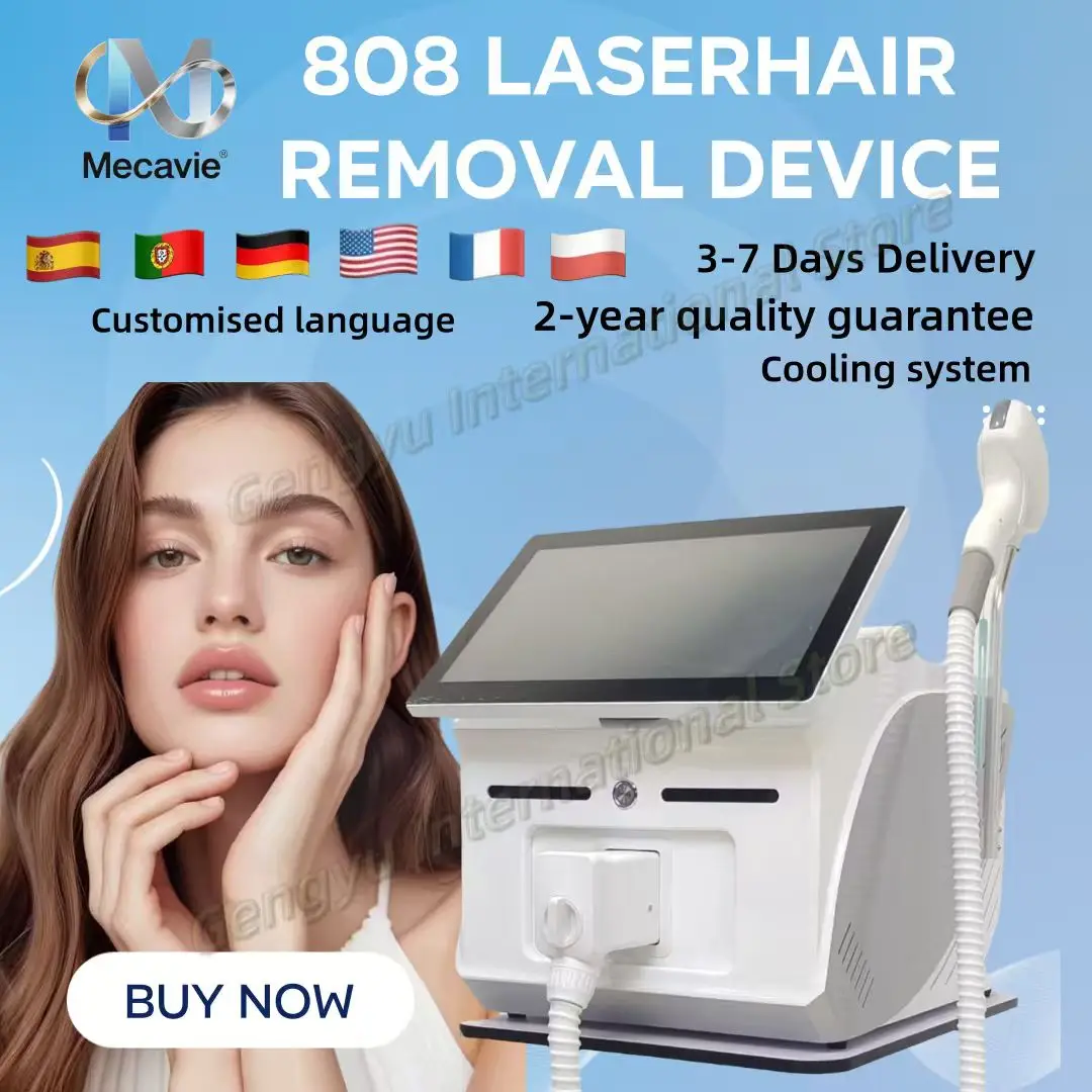 

diode laser755 808 940 1064NM multi wavelengths hair removal machine cooling head painless laser EpilaTor face body hair rem