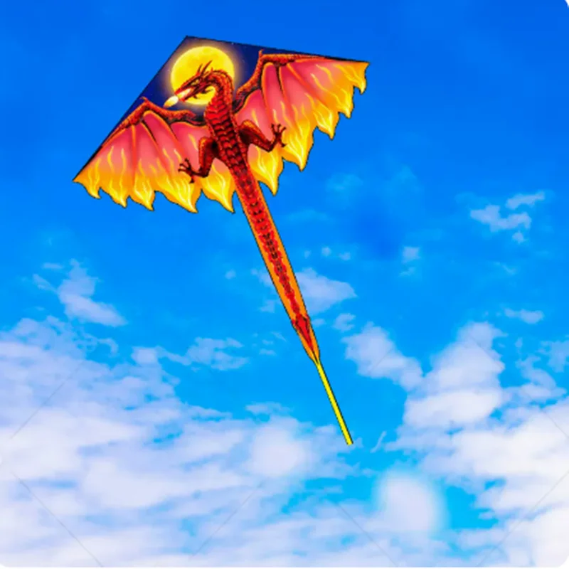 

free shipping new flame dragon kite breeze easy to fly children's kite net red kite wheel adult beginner's kite