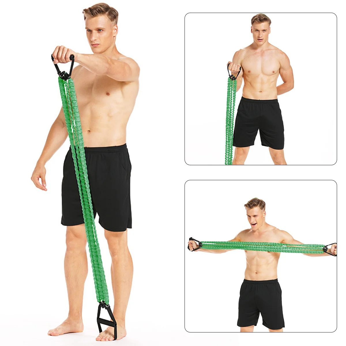 

Chest Expander 3X25 Pounds Green Dual-Purpose Spring Exerciser For Pectoral Muscle Training Portable Arm Pulling Resistant