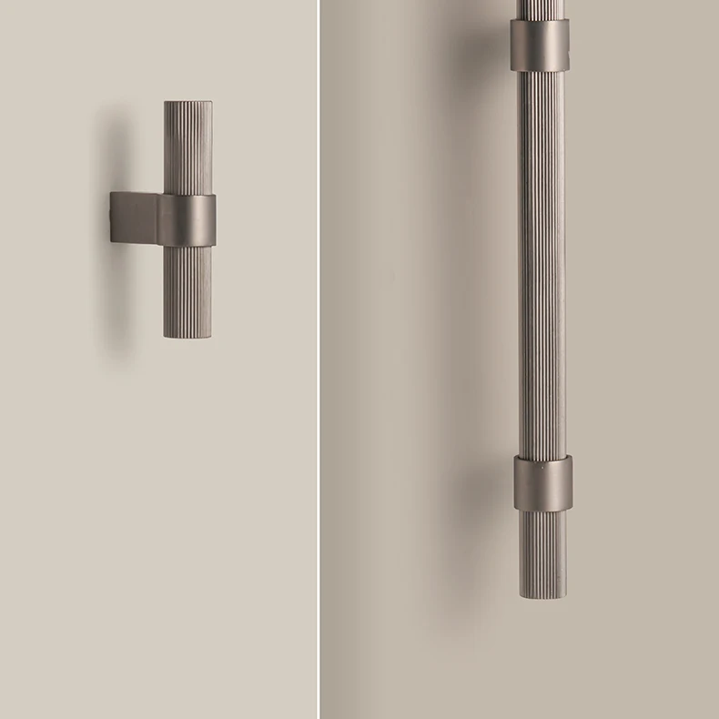 SAILANKA Messing-Möbelgriffe, modern, gestreift, für Schrank, Kleiderschrank, Kommode, Schuhkarton, Schublade, Schrankknöpfe, T-Stange – Detail 7