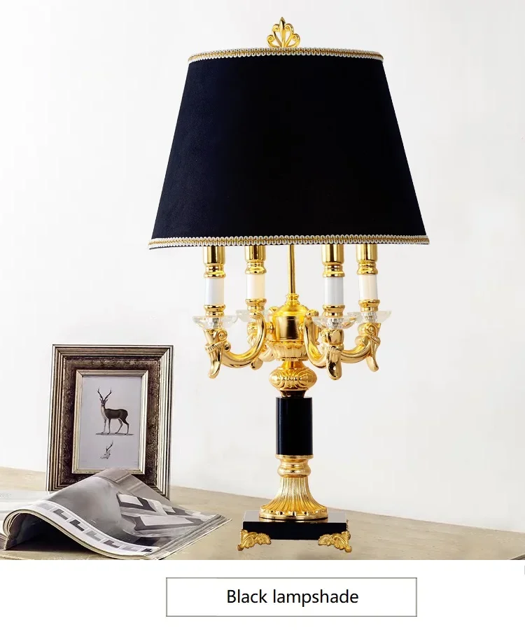 High Quality Luxury Fashion Black Crystal Table Lamp Bedroom Bedside Lamps Brief Modern Decoration Table