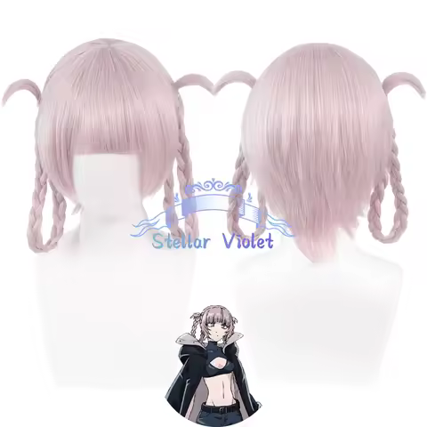 Anime Call of The Night Wig Nanakusa Nazuna Synthetic Wigs Cosplay Costumes 35CM Pink Grey Nanakusa Nazuna Cosplay Anime Wigs
