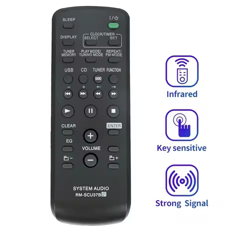 BABP Replace Remote RM-SCU37B for Sony Mini HI-FI Component System LBT-SH2000 SS-SH2000 CMT-BX3 CMT-BX30R HCD-CBX3 MHC-EX600