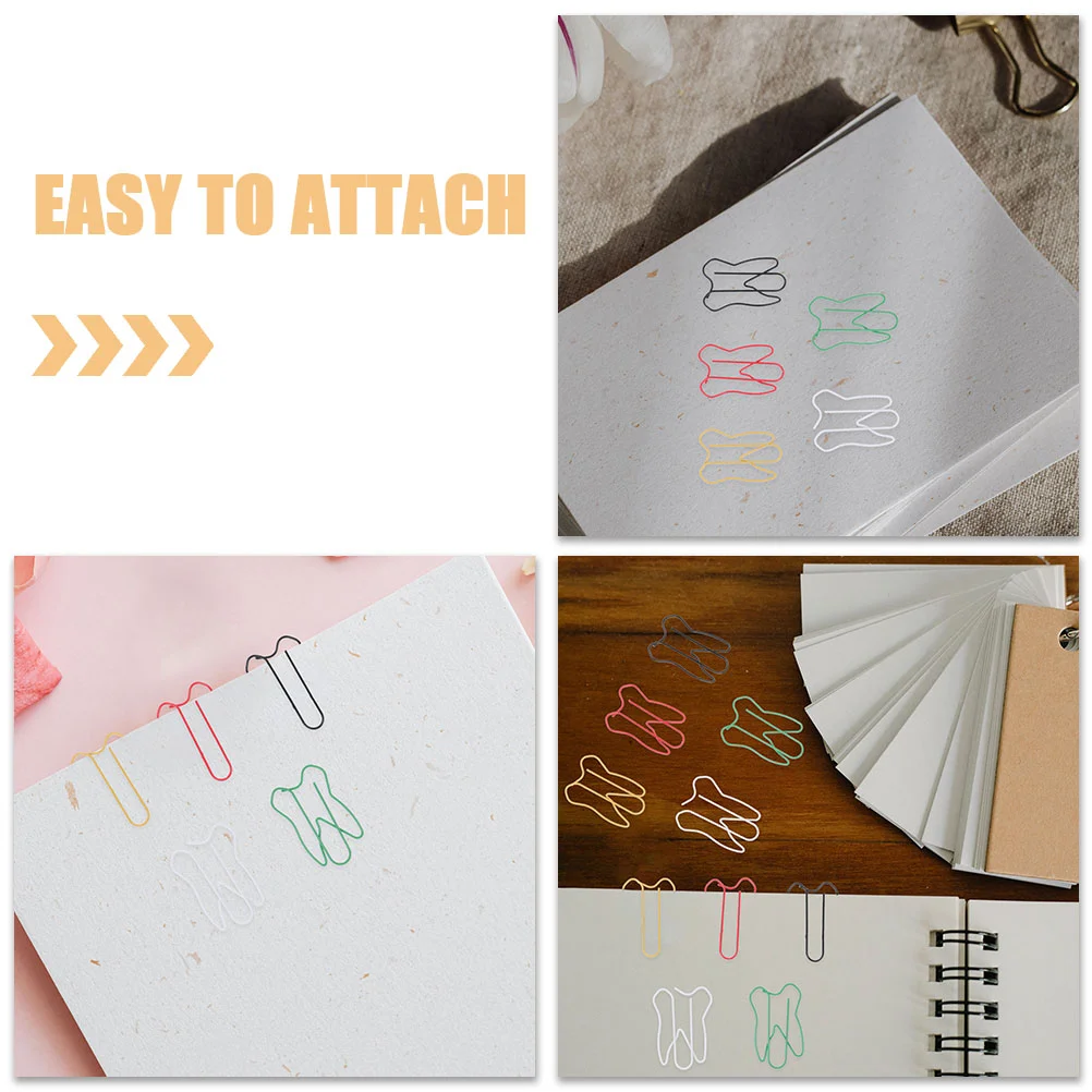 60 Pcs Fairy Tooth Paper Clip Baby Toothpicks Bookmark Clips Iron Coin Stitch Markers