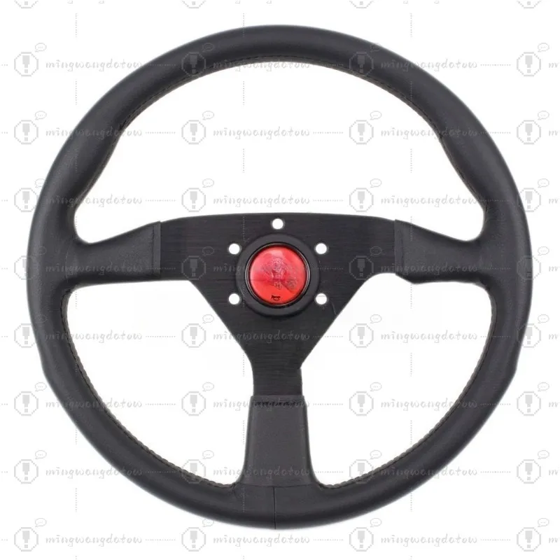 Car Steering Wheel 14 Inch Hole Spacing 7cm V1 Thickened Leather Steering Wheel