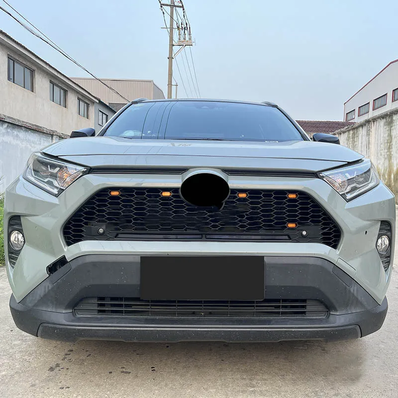 لتويوتا RAV4 XA50 2020 2021 2022 2023 2024 مجموعة مصبغة العسل المصد الأمامي مجموعة الشبكة أجزاء التعديل الخارجية