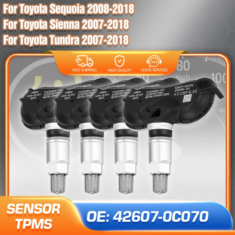 

42607-0C070 Car Tire Pressure Monitor System Sensor TPMS For Toyota Sequoia Toyota Sienna Toyota Tundra 2008 2009 2010-2018