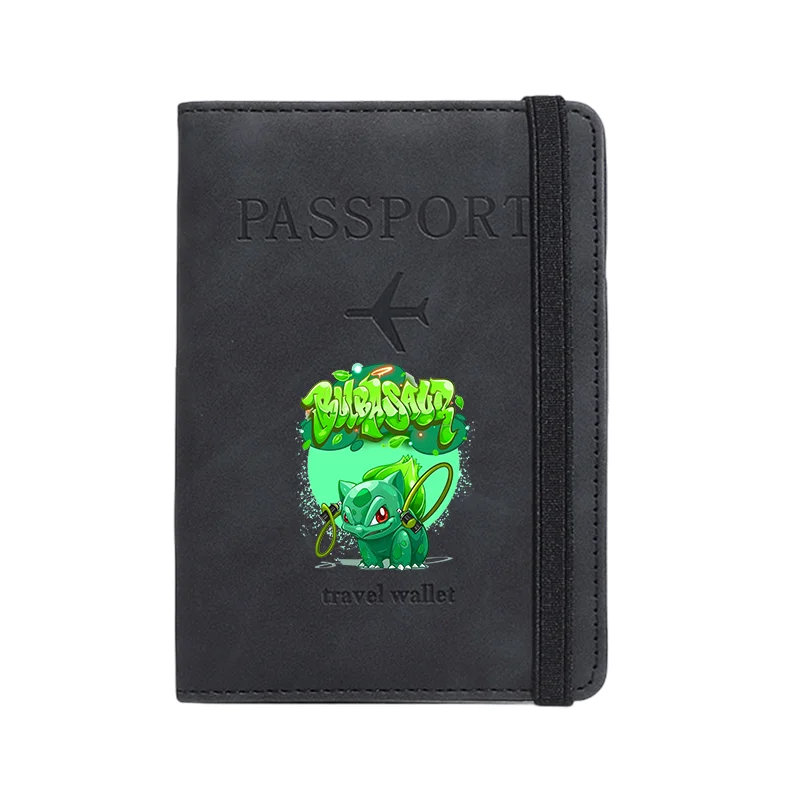Cute Pikachued Passport Cover Fashion Print PU Leather Wallet Travel Hand Carry Passport Business Cards Holder Bag Birthday Gift - view 5