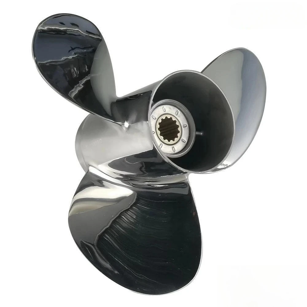 Marine Stainless Steel Propeller for Honda 35-60 HP 11 1/4X13 11 1/4X14 11 5/8X11 3/8X12 1/8X13 11X15 10 1/4X16 13 Tooth/Spline