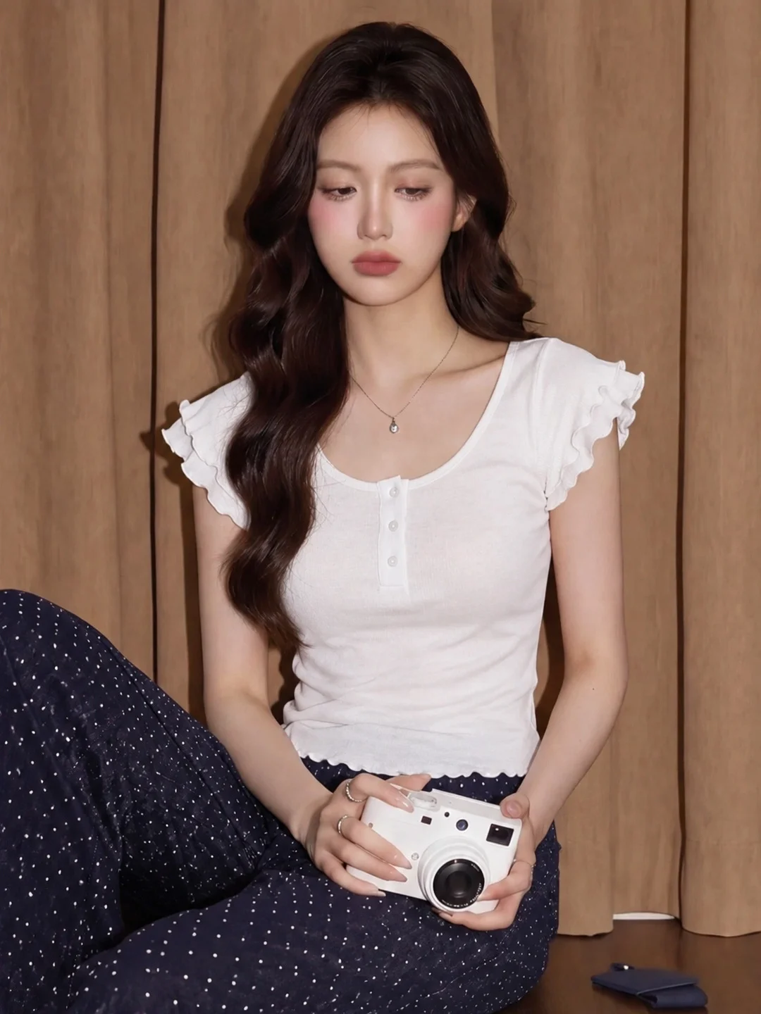 White Lace-Edged Short Sleeve T-Shirt Women's Summer New Unique Beautiful Guangzhou Thirteenth Factory Small Flying Sleeve Top