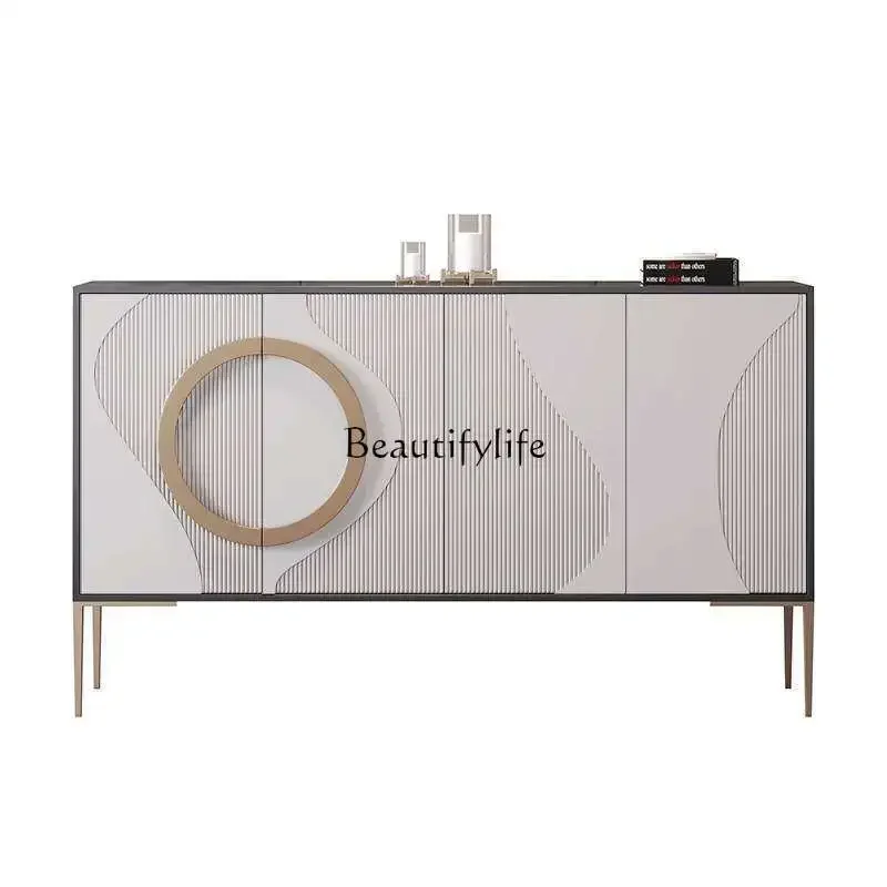 

LJY*Light luxury entrance cabinet entering the door Italian solid wood dining side cabinet