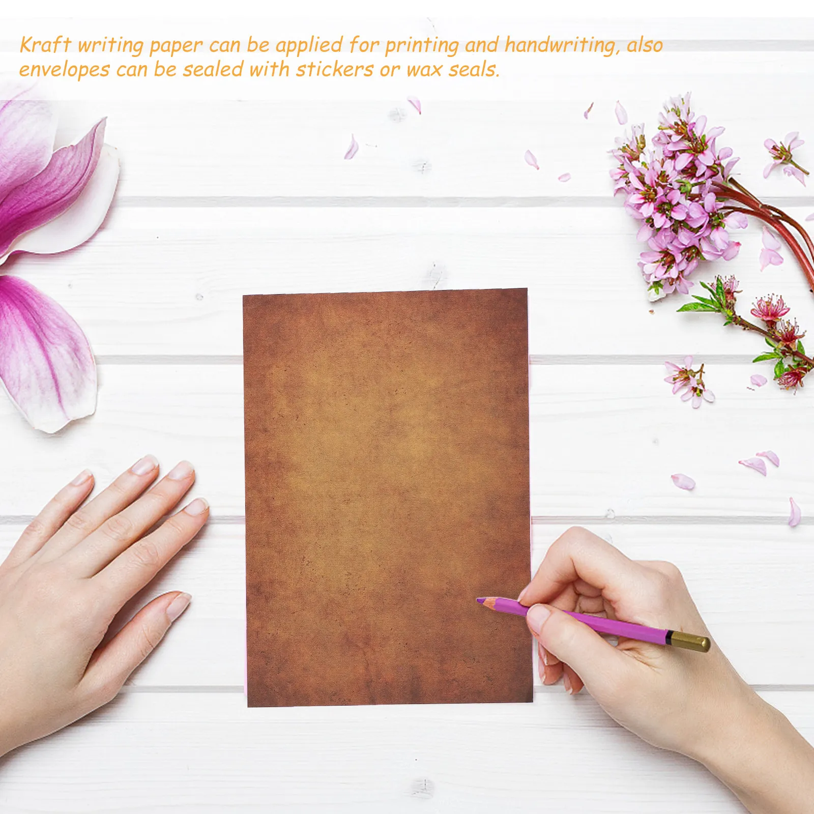 

5Set Retro Writing Paper and Envelope Combo Smooth Kraft Material No Bleed Handwriting Calligraphy Gift for Loved Ones Old