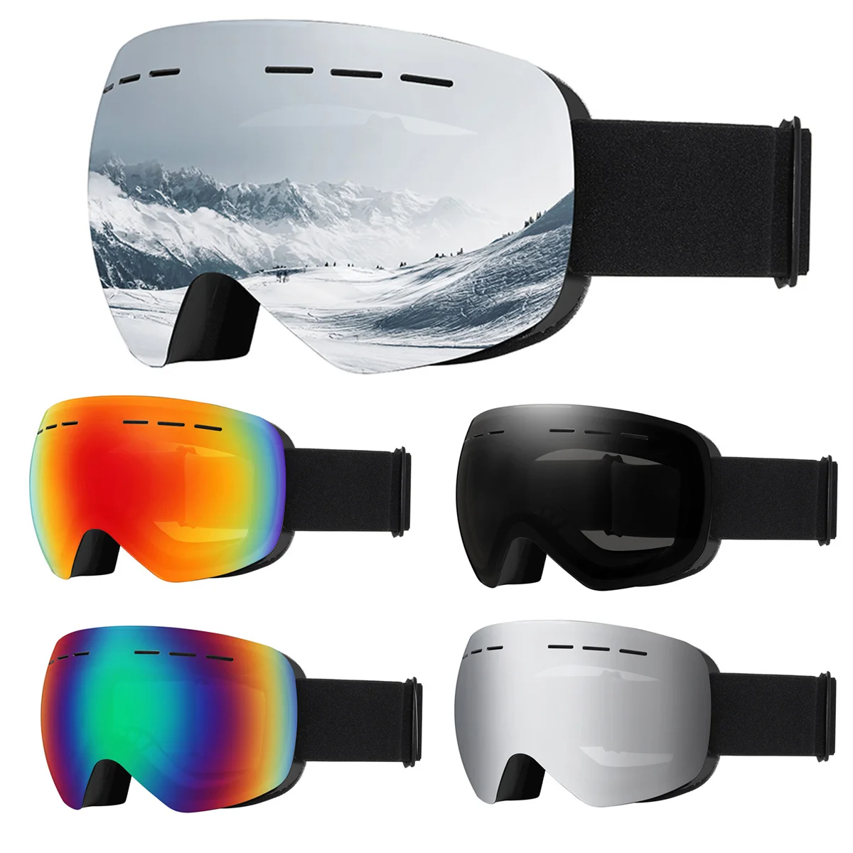 New Ski Goggles Men Women Double Layer Anti-Fog UV400 Big Lens Snowboard Glasses Winter Skiing Snow Protection Outdoor Eyewear