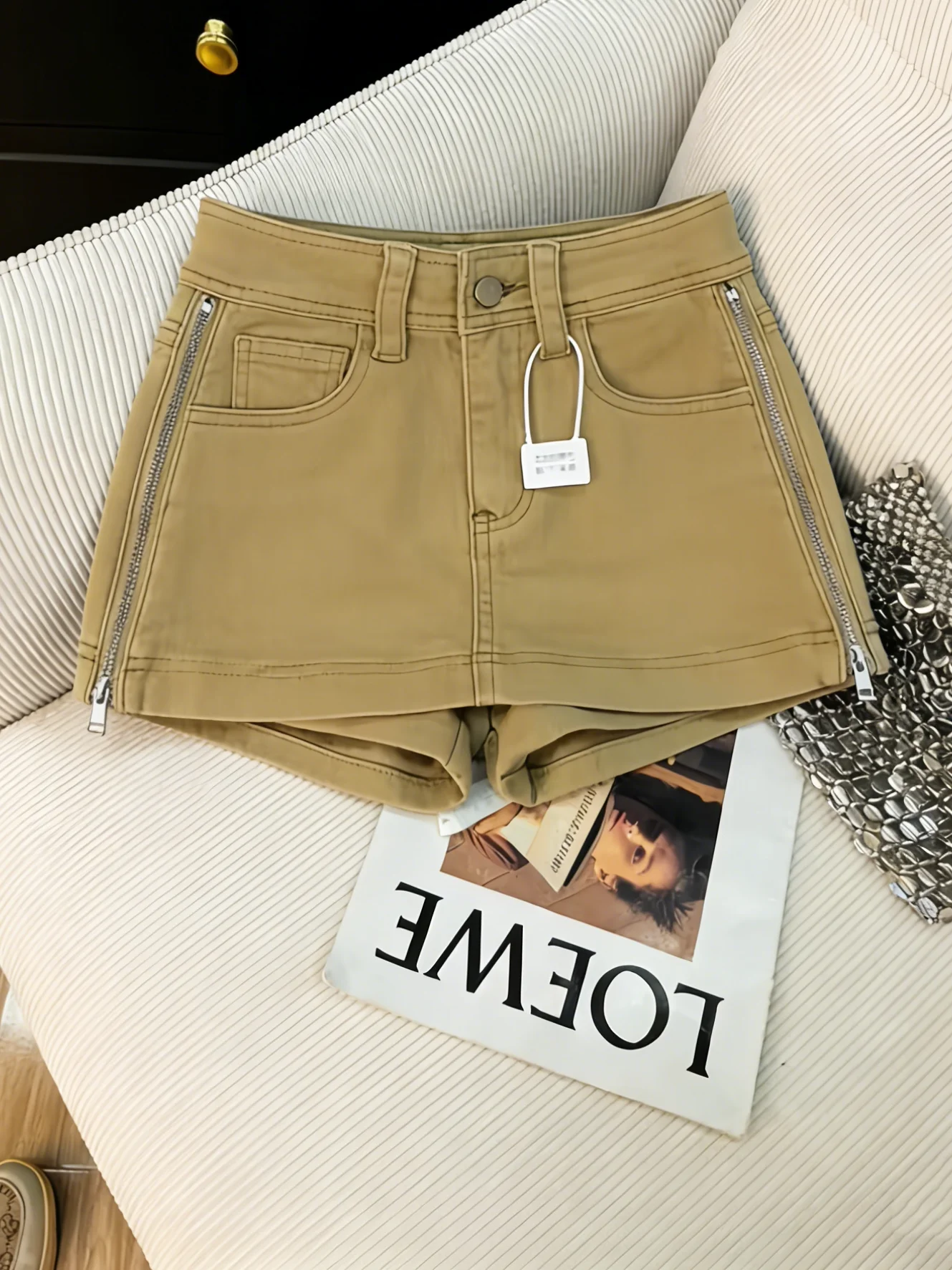 Retro High Waist Side Zipper Denim  Skirt Women's Summer New Design Slimming Sexy Anti-Light Tight Fit Skirt Pants