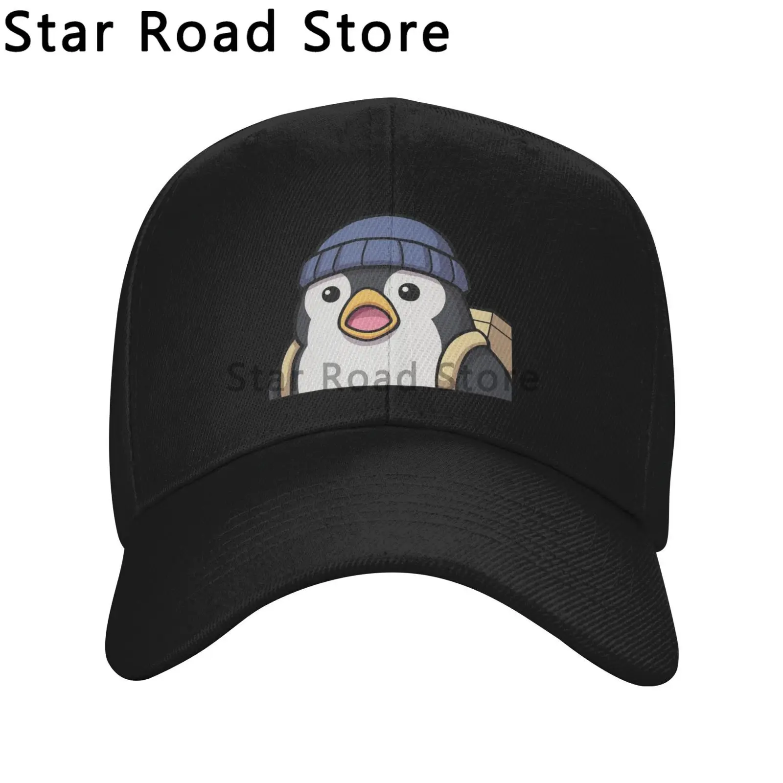 Washed Men's Baseball Cap Funny Surprised Penguin Print Trucker Snapback Cowboy Caps Dad Hat Valorant Agents Game Golf Hats