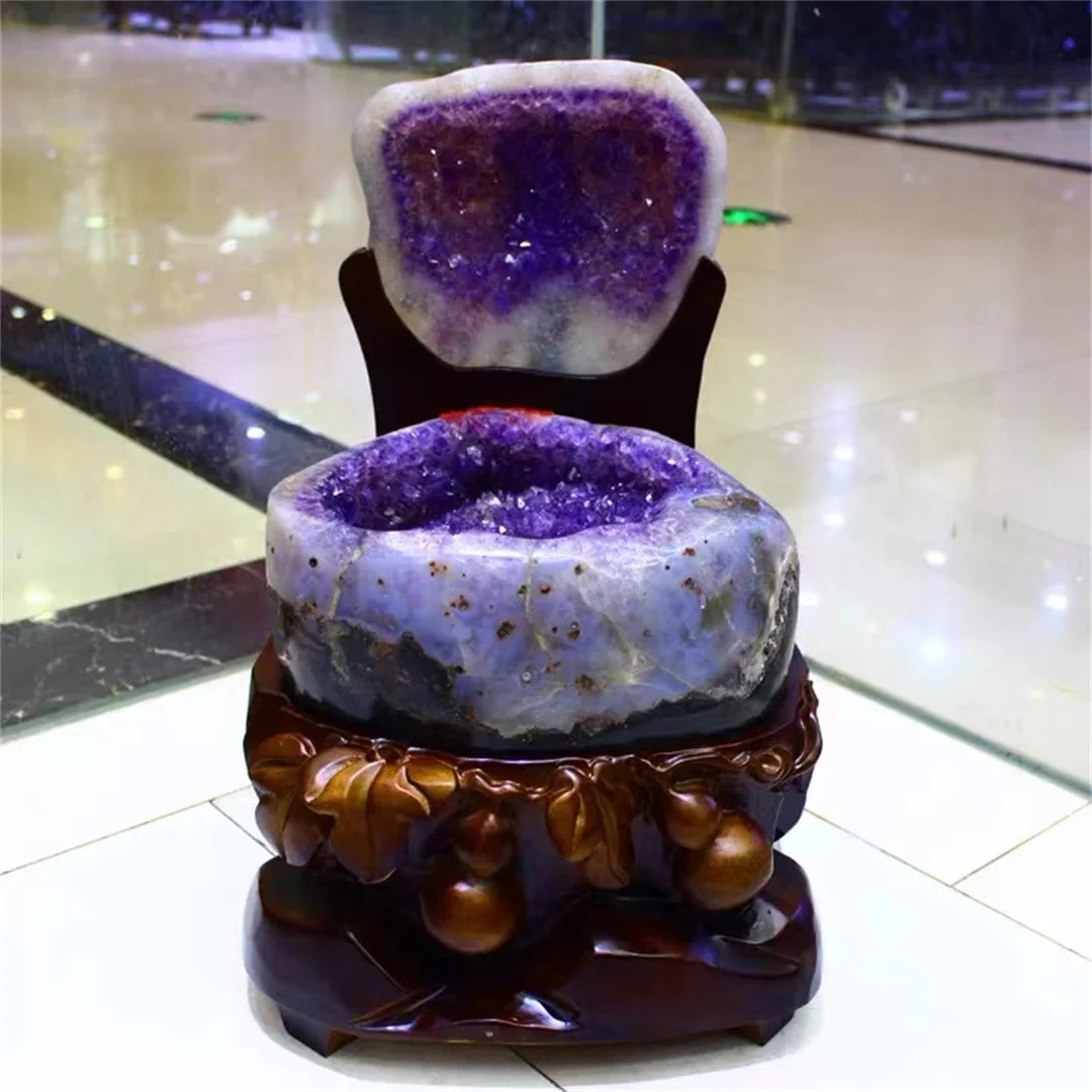 

5A Natural Raw Stone Ore Uruguay Amethyst Geode Cornucopia Feng Shui Ornament Reiki Healing Gem