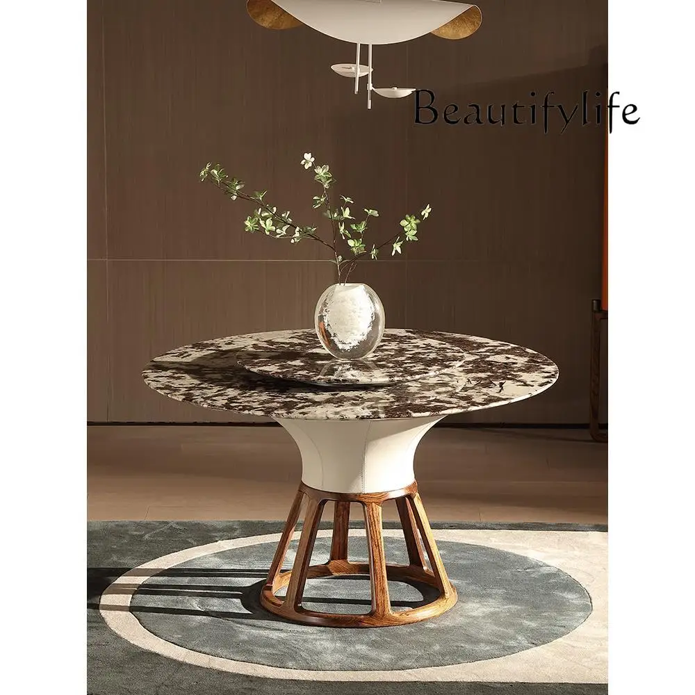 Nordic Style Household Minimalist Natural Marble round Table