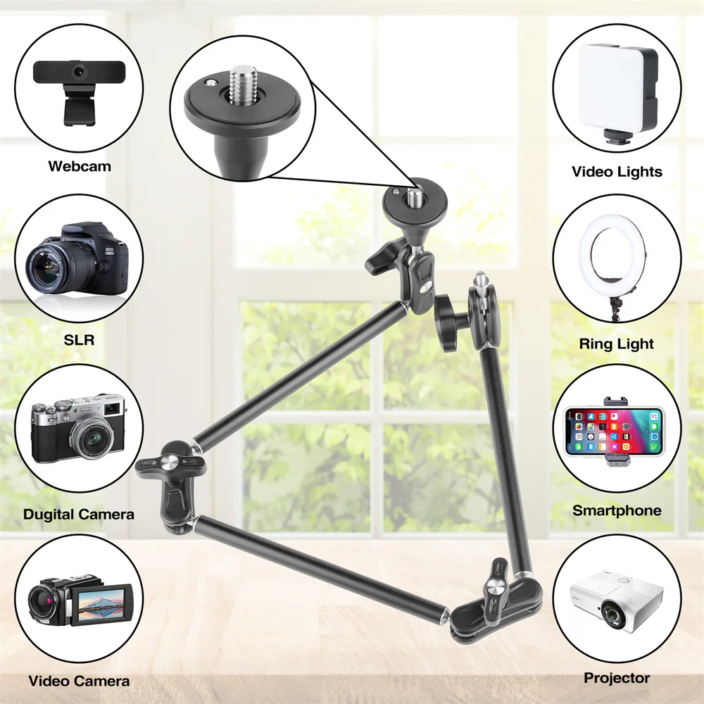 2024 80cm Camera Magic Arm Adjustable Flexible Phone Stand for Smartphone SLR Camera Camcorder LED Light Microphone Video Rig