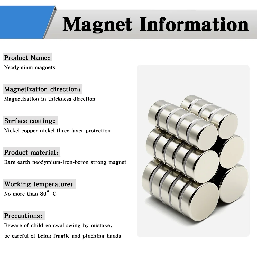 Super Powerful Round Magnet Neodymium Magnet NdfeB N35 Strong Permanent Magnetic imanes Refrigerator Magnet 10x10 20x10 30x10mm