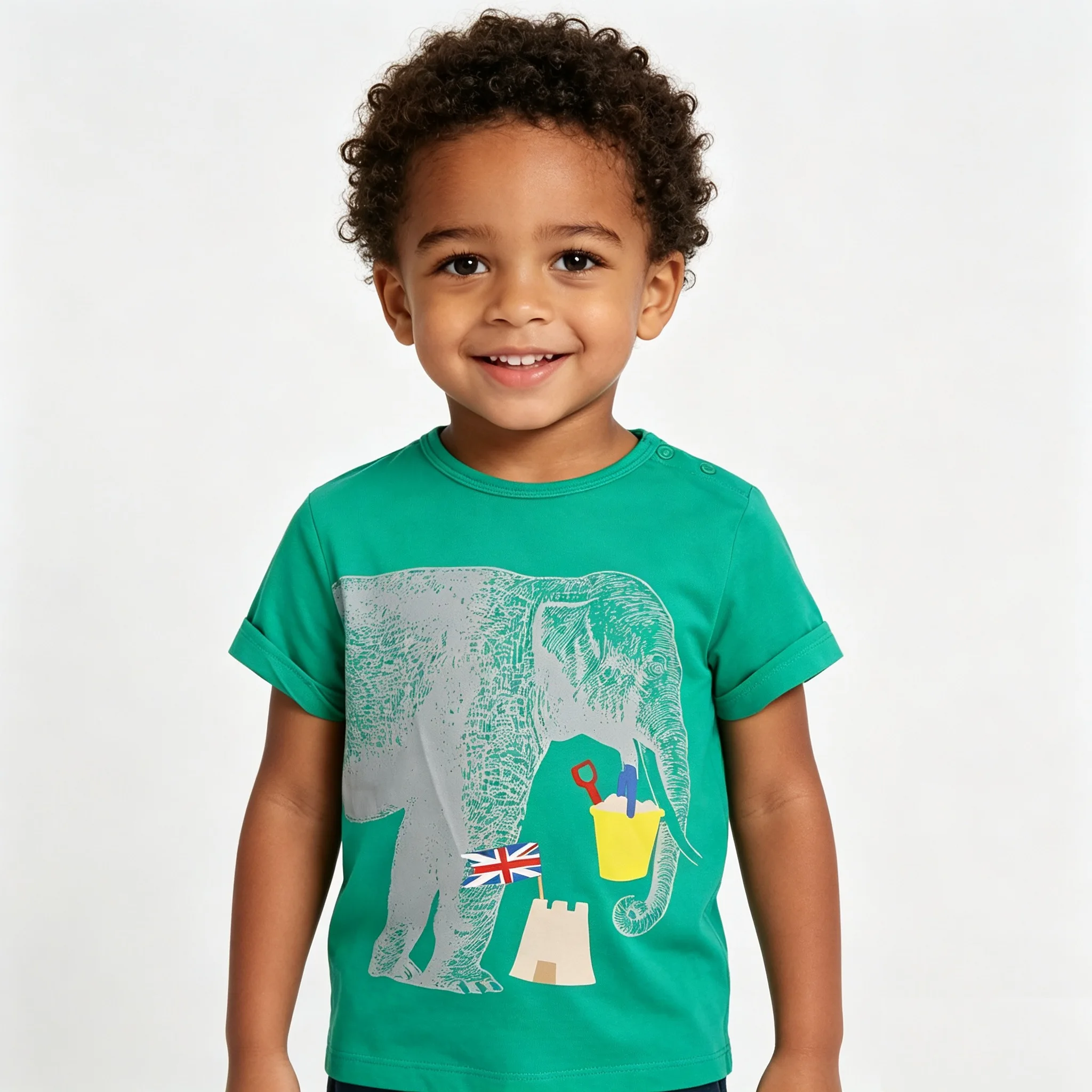 Elephant Baby Boys T Shirts Short Sleeve Tops Green Boy's T-Shirt Jumper Blouse Toddler Tee Shirt Infant Tops Outfits