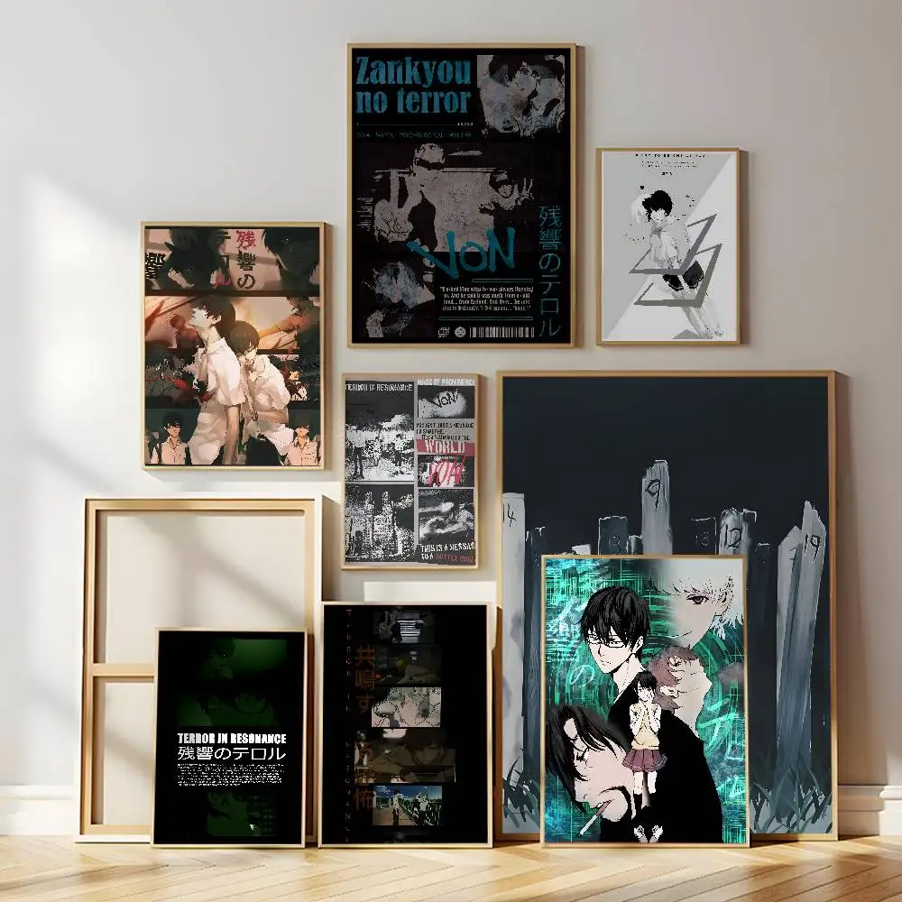 Affiche murale auto-adhésive Anime t-terror dans la résonance, décorations artistiques, décor de salle HD sans cadre