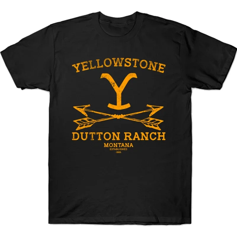 Yellowstone Dutton Ranch T Shirt TV Shows Tshirts Cool Western Cowboy Graphic Tshirt Men Oversized  Ropa Hombre Camisetas