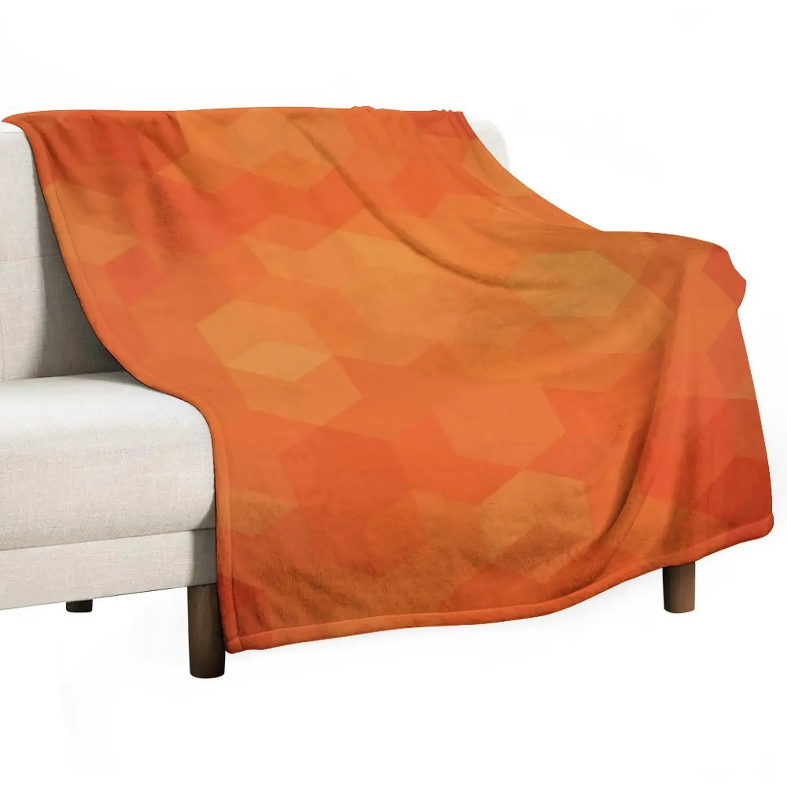 Orange burned Geometric Pattern Throw Blanket sofa bed for winter Blankets