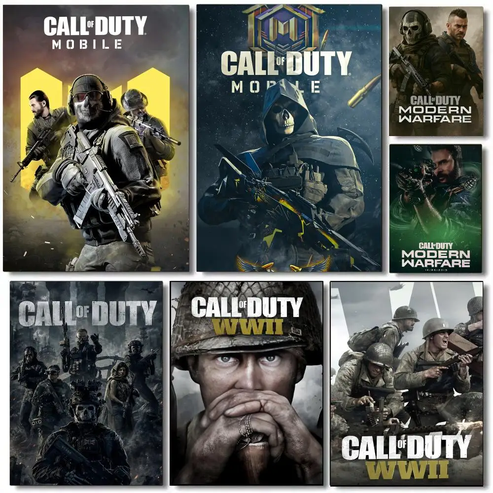 Gaming C-Call of Duty Poster Self Adhesive Aesthetic Wall Art Picture for Living Room Home Decoration Gift