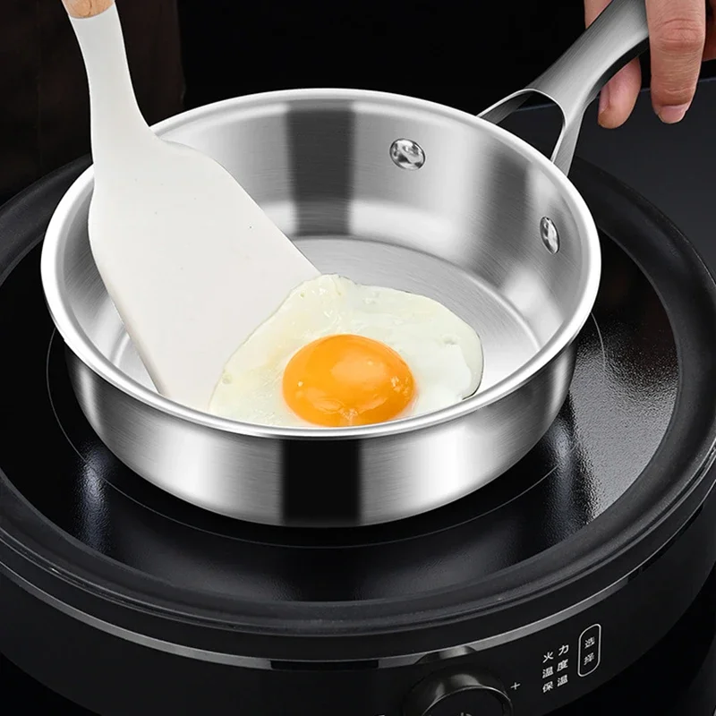 316 Stainless Steel Fry Pan Mini Stir-fry Pans For 1-2 Person 16/18cm Small Cooking Pot General Use For Gas And Induction Cooker view 5