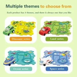 0-12 Months Mental Games DIY Assembly Electric Trolley Puzzle Toys Kids Puzzle Electric Railroad Speeder DIY Assembly